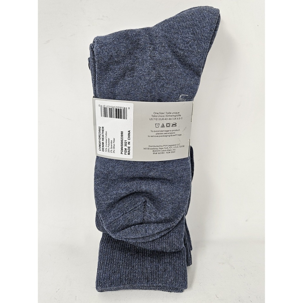 Calvin Klein Men's Cotton Crew Socks, TWO 4-PACKS, Sz 7-12, Denim‎ Blue, NEW! - Picture 4 of 10